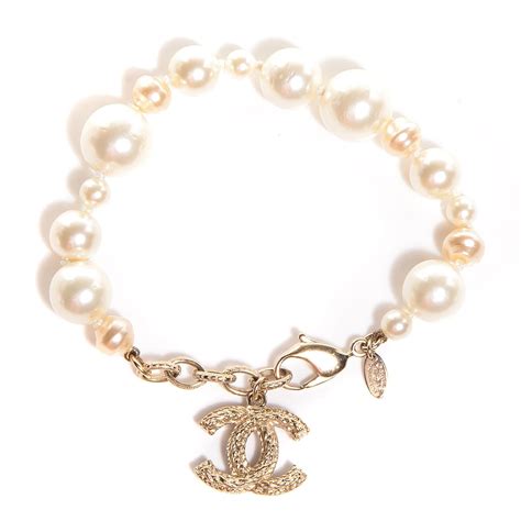 chanel pearl gold bracelet|vintage chanel bracelets.